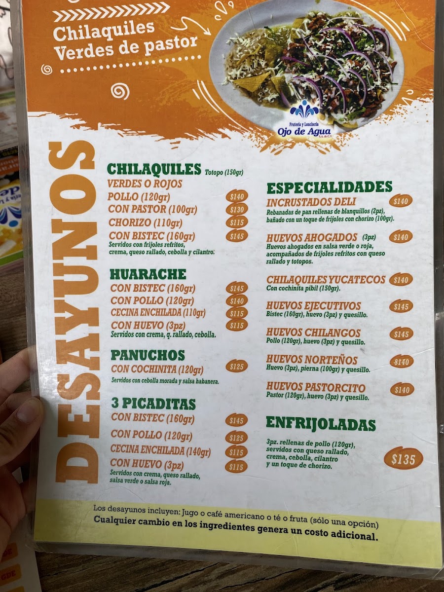 Ojo de Agua Menu - Image 2